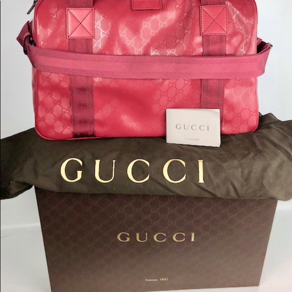 Deep Raspberry Gucci duffle - Picture 6 of 6